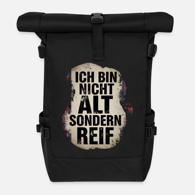 Ich bin nicht alt sondern reif - Rolltop Rucksack - Schwarz