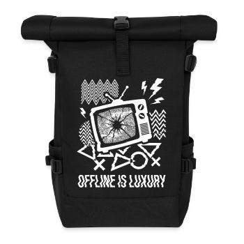 Offline Is Luxury Glitch TV - Roll Top Backpack - black - Front