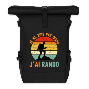Retro Hike: Ich bin nicht verfügbar - Rolltop Rucksack - Schwarz - Vorne
