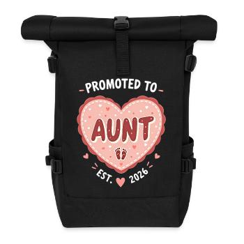 Aunt 2026 Aunt 2026 Promoted to Aunt 2026 - Roll Top Backpack - black - Front