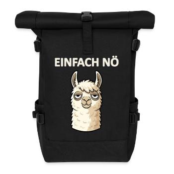 Lama Lustiger Spruch Einfach Nö - Rolltop Rucksack - Schwarz - Vorne