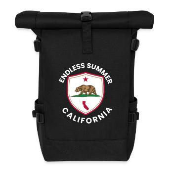 Endloser Sommer Kalifornischer Schild - Rolltop Rucksack - Schwarz - Vorne