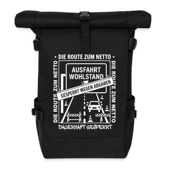 The route to Netto permanently closed - Roll Top Backpack - black - Front