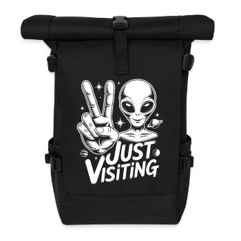 Alien Peace Visitor - Roll Top Backpack - black - Front