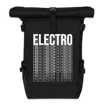 Logo de conception de la typographie de la musique électro - Sac à dos roll top - noir - Devant