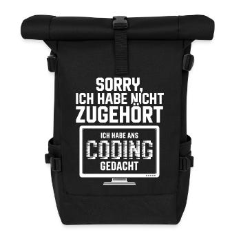 Sorry, ich habe nicht zugehört Coding - Rolltop Rucksack - Schwarz - Vorne