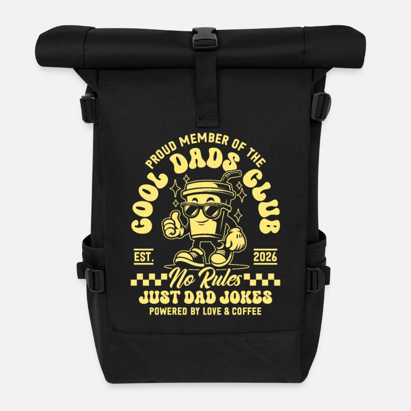 Cool Dads Club - Papa 2026 Geschenk - Rolltop Rucksack - Schwarz