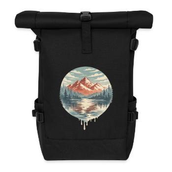 Circular Lake Mountains - Roll Top Backpack - black - Front