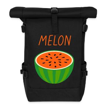 Melone Wassermelone Frische Sommerfrucht - Rolltop Rucksack - Schwarz - Vorne