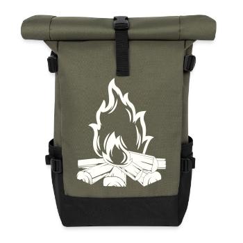 Feu de camp - Sac à dos roll top - olive/noir - Devant