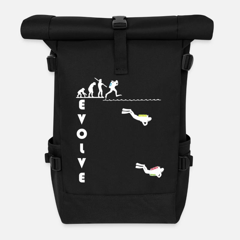 evolve_white - Sac à dos roll top - noir