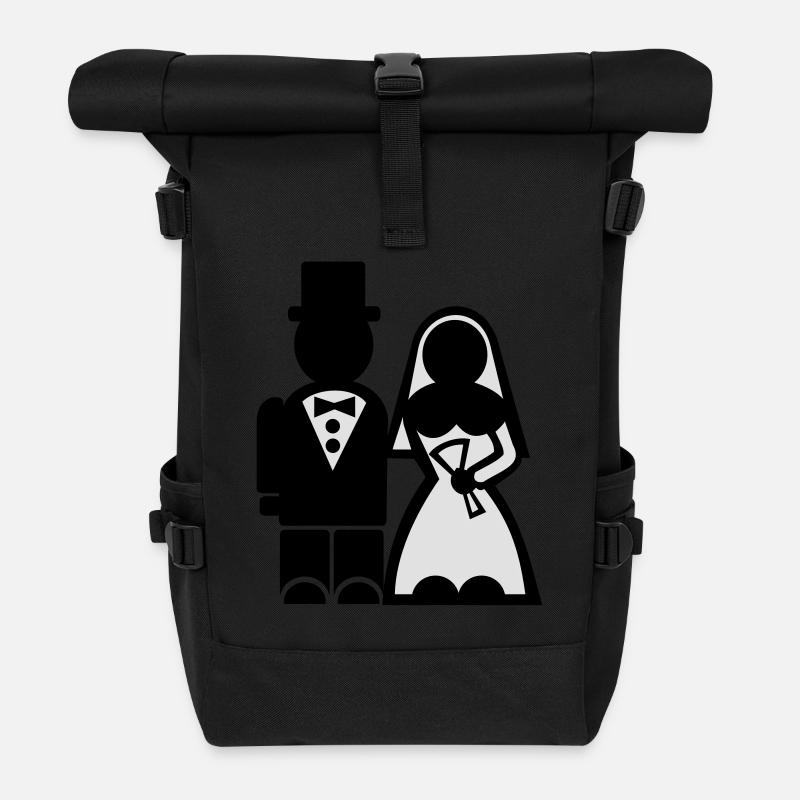 Junggesellenabschied - Hochzeit - Rolltop Rucksack - Schwarz