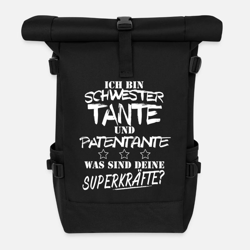 Schwester,TANTE,Patentant - Rolltop Rucksack - Schwarz