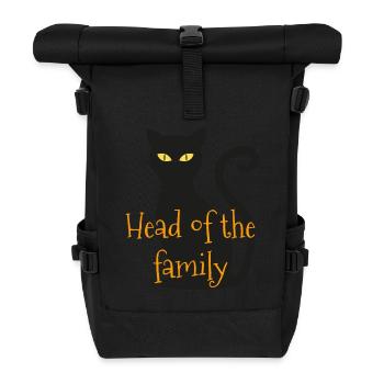 Head of the family cat - Roll Top Backpack - black - Front