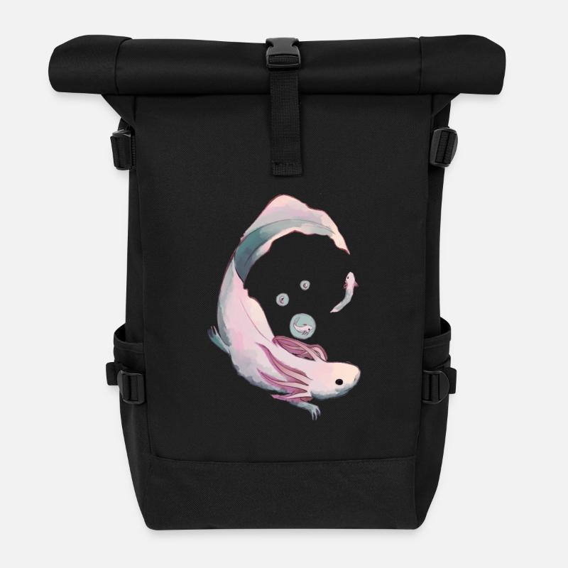 Axolotl Evolution - Rolltop Rucksack - Schwarz
