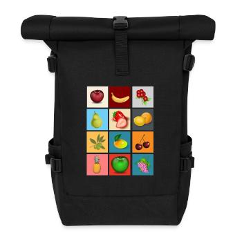 fruits - Roll Top Backpack - black - Front