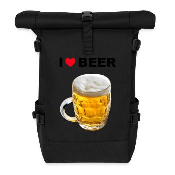 I Love Beer - Roll Top Backpack - black - Front