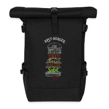 hamburger love fast food pimp my burger mac grill - Rolltop Rucksack - Schwarz - Vorne