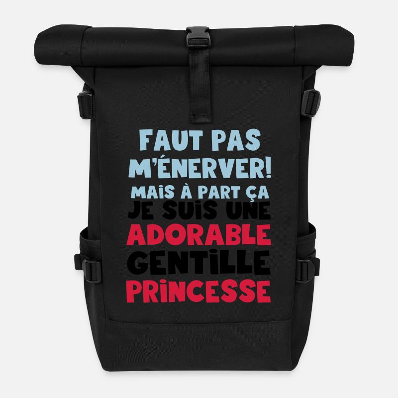une adorable gentille princesse - Sac à dos roll top - noir