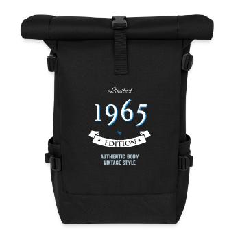 1965 Birthday Year of birth Birthday old year of construction - Roll Top Backpack - black - Front