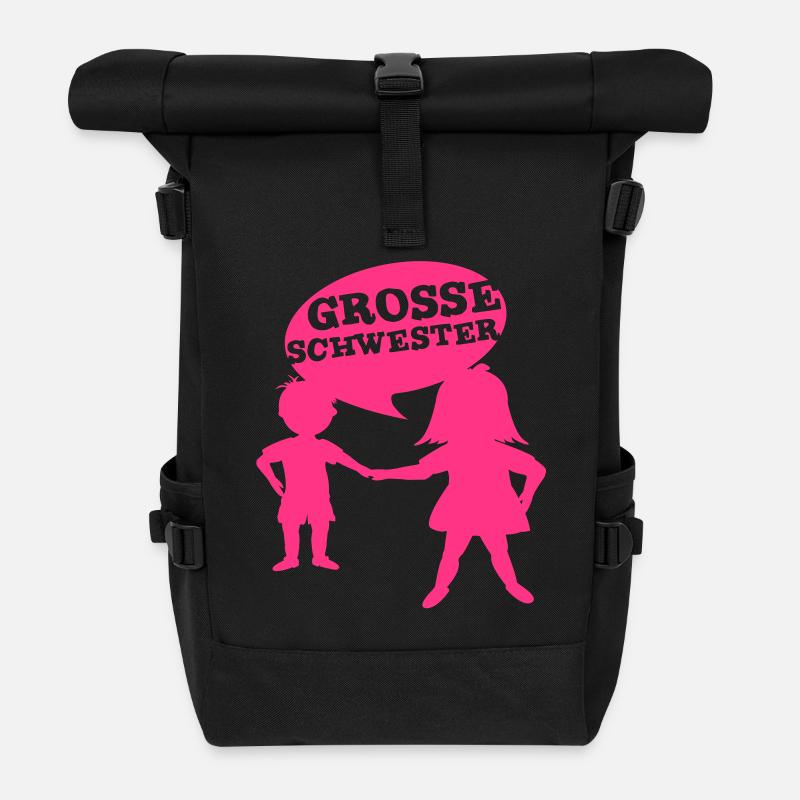 Big Sister - Roll Top Backpack - black