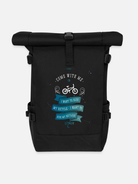 fahrrad bicycle ride with me rad fahren retro fun - Rolltop Rucksack - Schwarz
