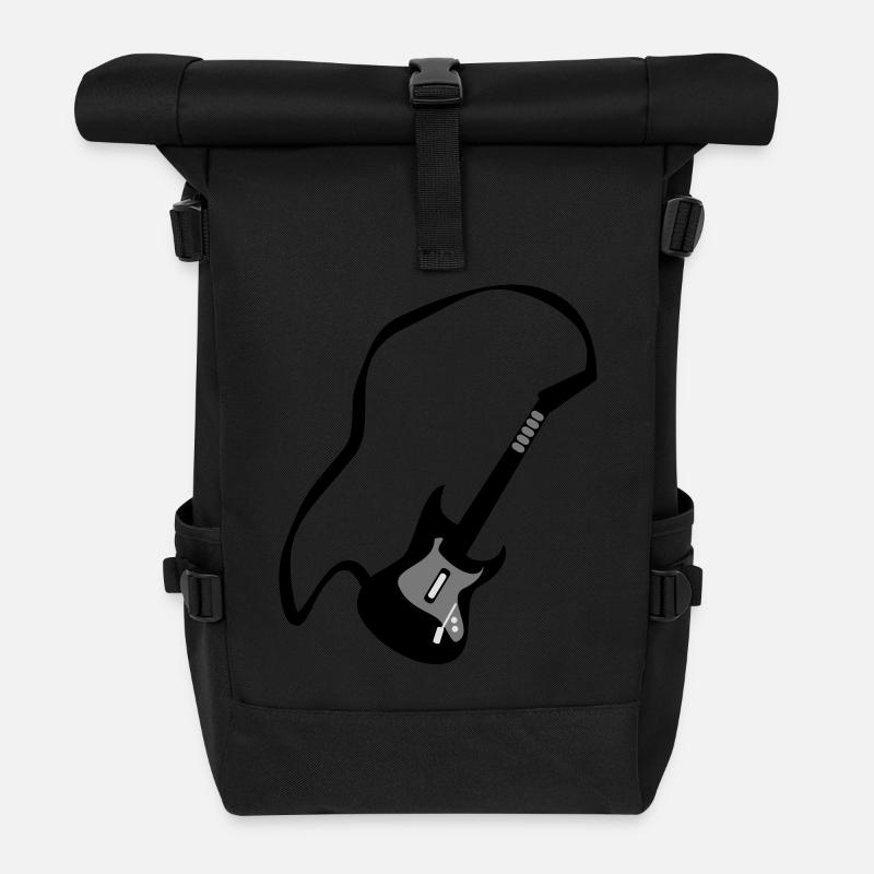 E-Gitarre - Rolltop Rucksack - Schwarz