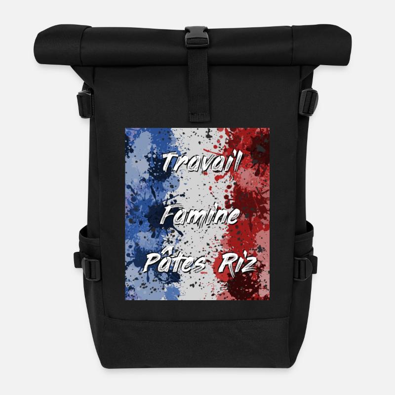 Travail Famine Pâtes Riz - Sac à dos roll top - noir