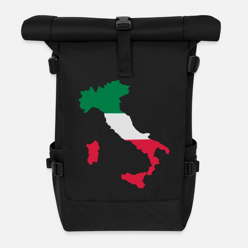 italien - Sac à dos roll top - noir