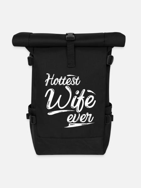 HOTTEST WIFE EVER - HEIßE EHEFRAU - Rolltop Rucksack - Schwarz
