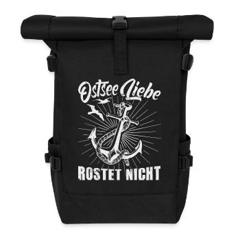 Ostseeliebe rostet nicht - Rolltop Rucksack - Schwarz - Vorne