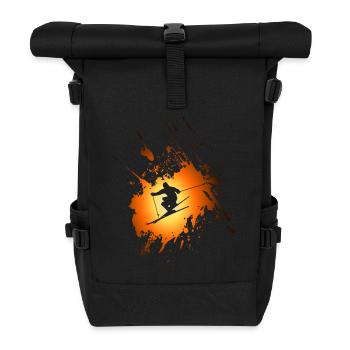 Skifahren Wintersport - Rolltop Rucksack - Schwarz - Vorne