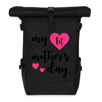1st Mothers day - Roll Top Backpack - black - Front