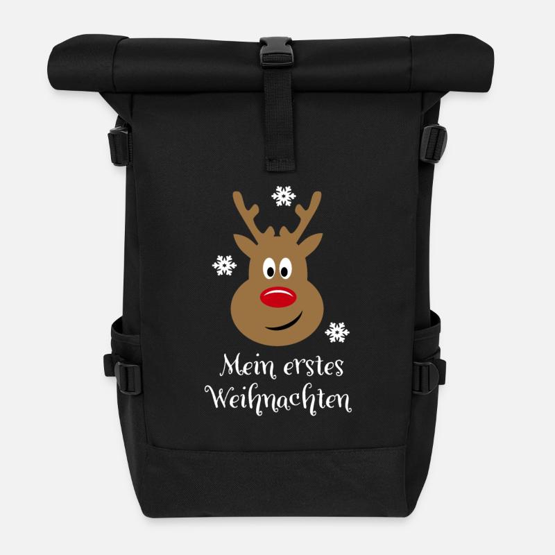 Mein erstes Weihnachten - Rolltop Rucksack - Schwarz
