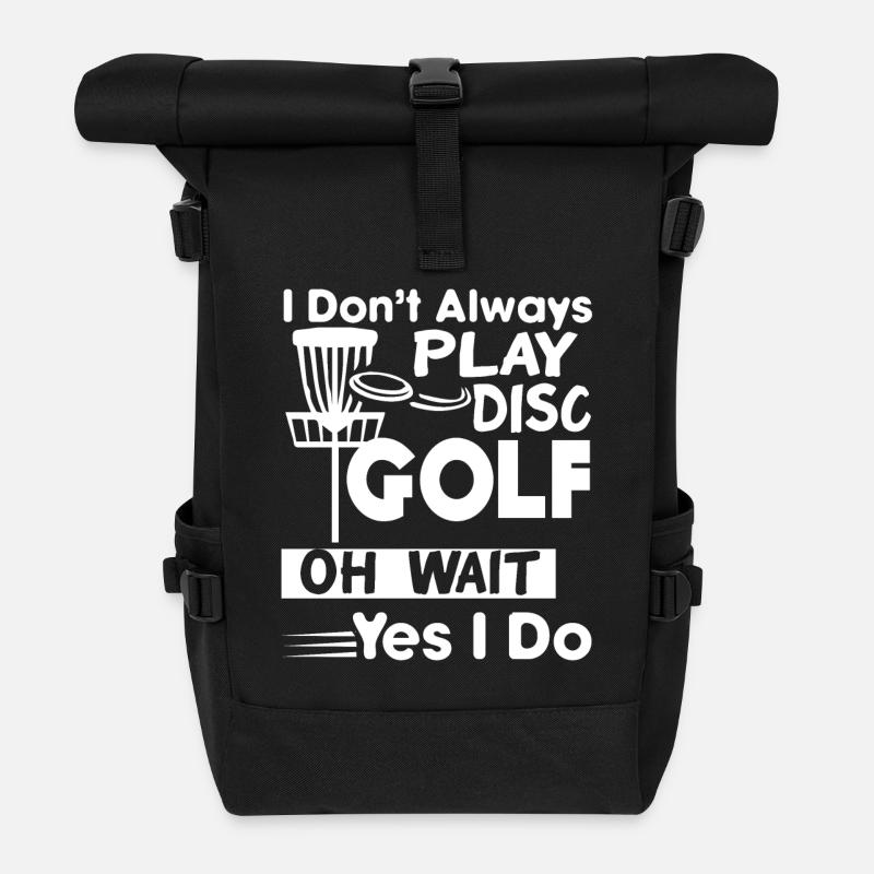 Disc Golf Spielen Sie immer Disc Golf - Rolltop Rucksack - Schwarz