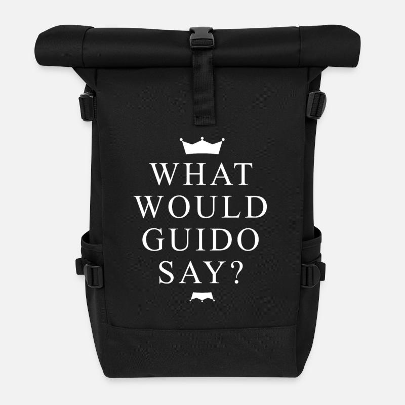 What Would Guido Say? Fan Fun mit Krönchen weiß - Rolltop Rucksack - Schwarz