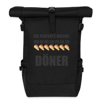 Döner Dönerbude Döner Kebab Dürüm Dönermann - Rolltop Rucksack - Schwarz - Vorne
