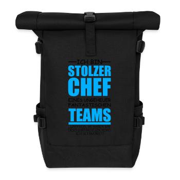 lustiges Chef Geschenk stolzer Chef Idee - Rolltop Rucksack - Schwarz - Vorne