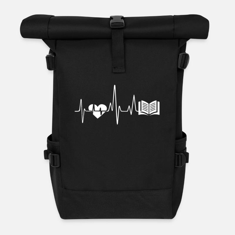 Buch Buch Herzschlag - Rolltop Rucksack - Schwarz