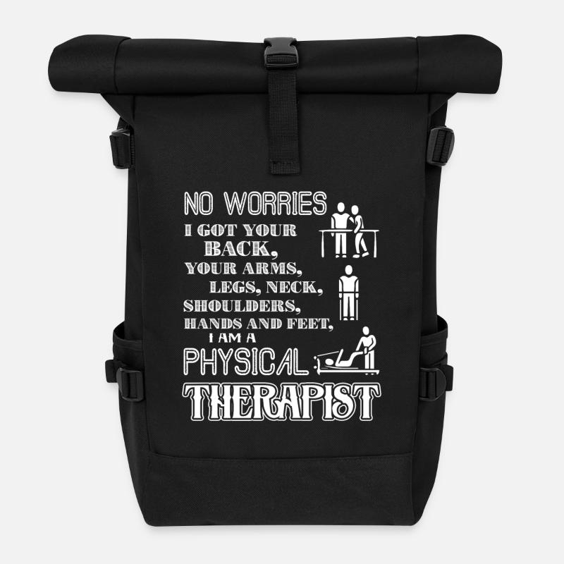 Physiotherapeut Stolzer Physiotherapeut - Rolltop Rucksack - Schwarz