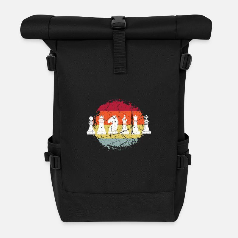 Jeu d’échecs d’échecs - Sac à dos roll top - noir