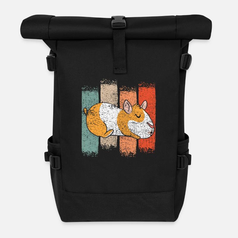 Hamster Retro - Roll Top Backpack - black