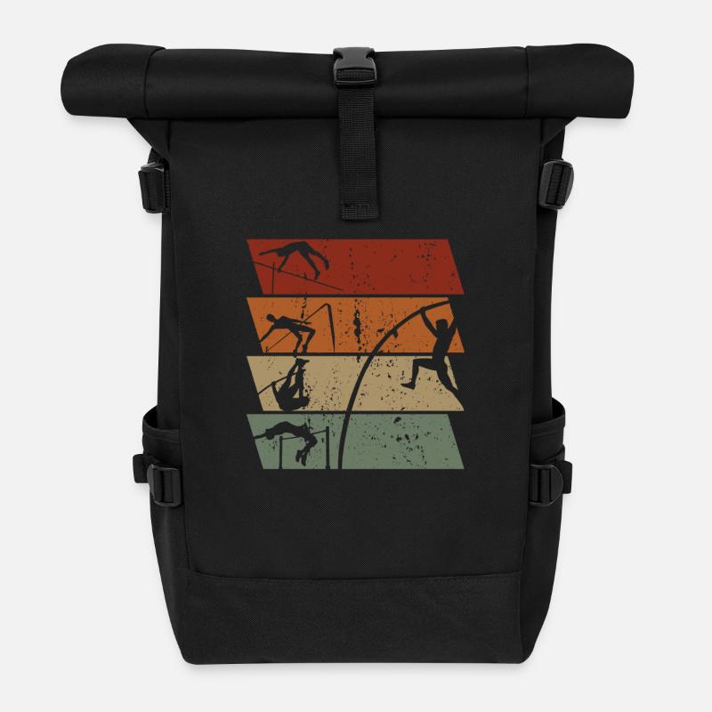 Stabhochsprung Retro Vintage - Rolltop Rucksack - Schwarz