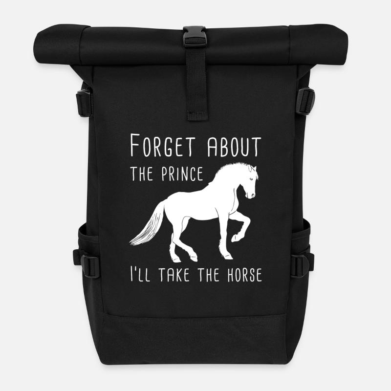 Ich liebe mein Pferd Geschenk / Design - Rolltop Rucksack - Schwarz