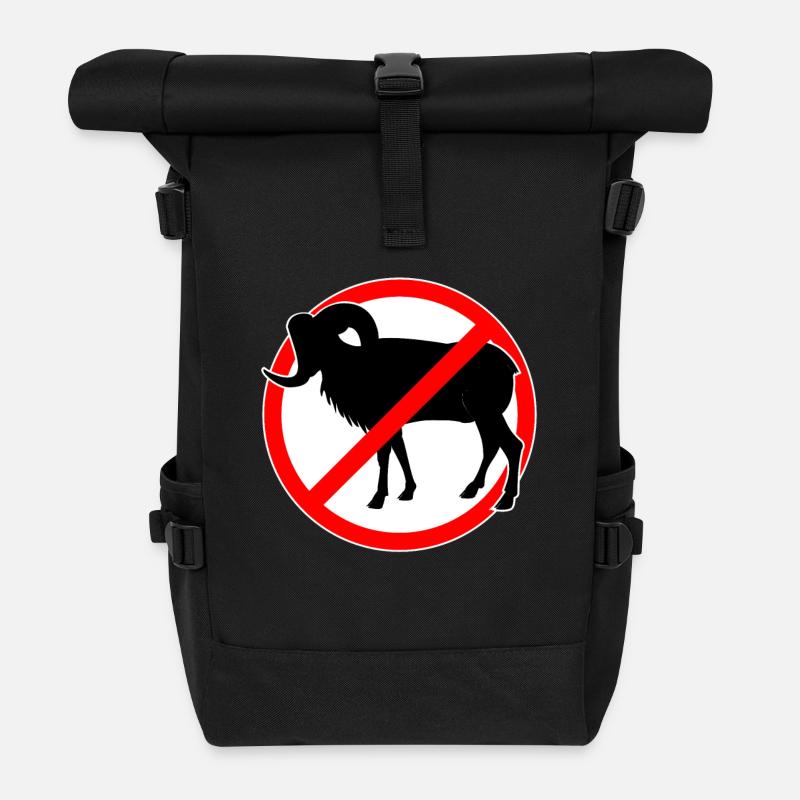 Ziegen oder Mufflons verboten - Ziege - Rolltop Rucksack - Schwarz