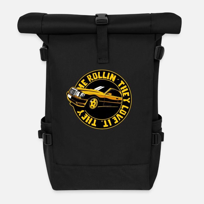Sie sehen mich rollen, in meinem Auto - Rolltop Rucksack - Schwarz