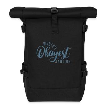 World's Okayest Janitor Hausmeister Beruf - Rolltop Rucksack - Schwarz - Vorne