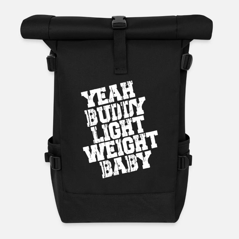 YEAH BUDDY LIGHT WEIGHT BABY - Ronnie Coleman - Rolltop Rucksack - Schwarz