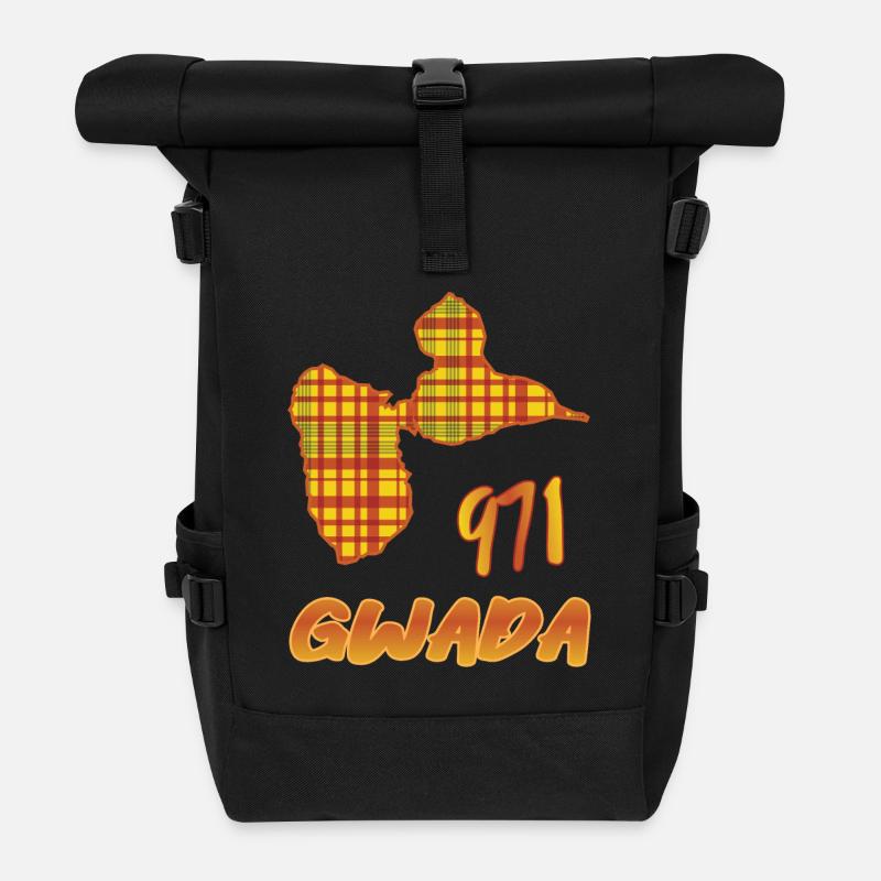 Idee cadeau guadeloupe gwada 971 style madras - Sac à dos roll top - noir