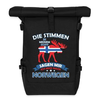 Die Stimmen in meinem Kopf - Norwegen - Rolltop Rucksack - Schwarz - Vorne